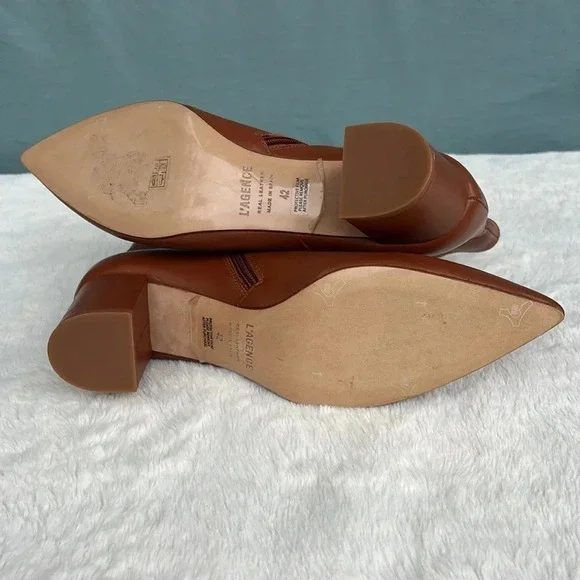 L'Agence EUC Women Jeannie II Pointed Toe Brown Leather boots size EU 42 - Picture 6 of 9